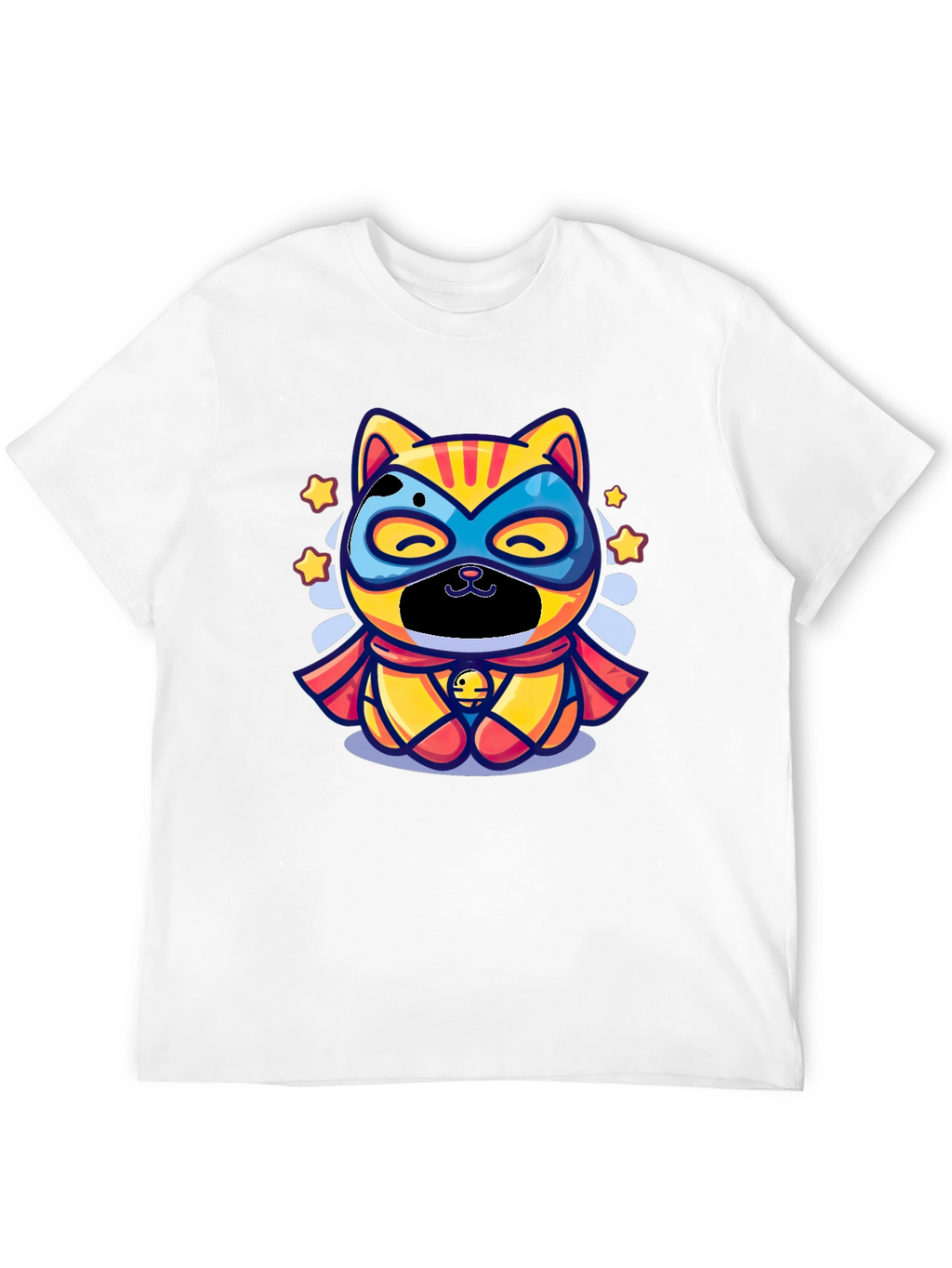 Superhero Cat Graphic Tee - Black
