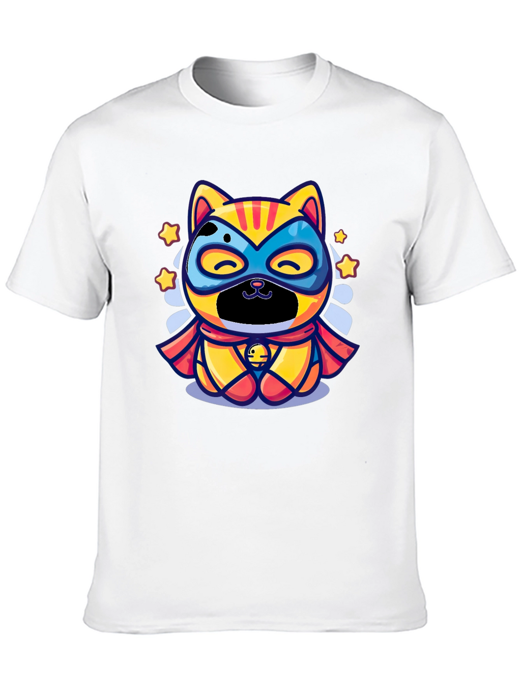 Superhero Cat Graphic Tee - Black