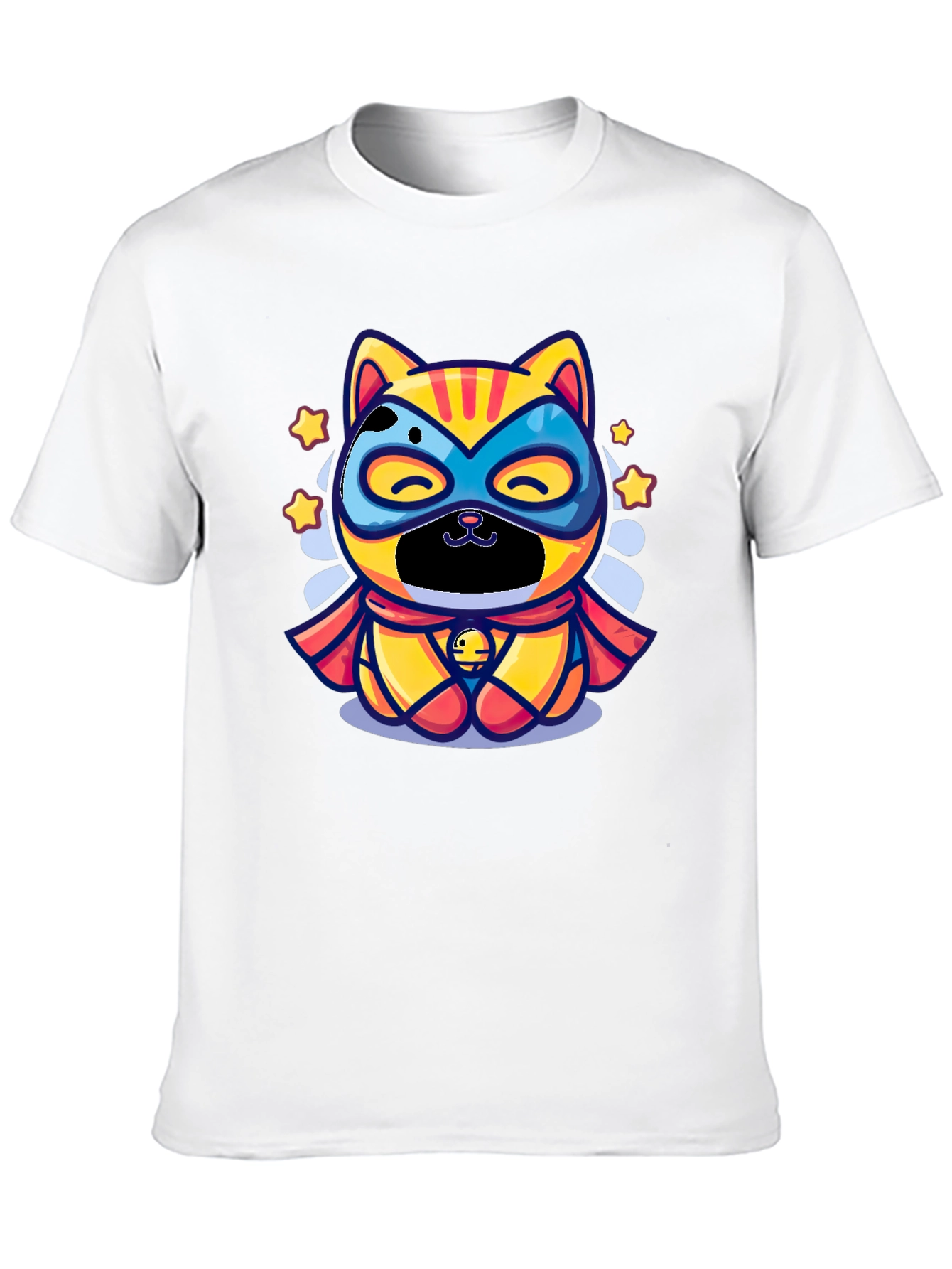 Superhero Cat Graphic Tee - Black