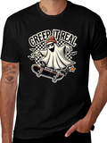Creep It Real Ghost on Skateboard Graphic Tee