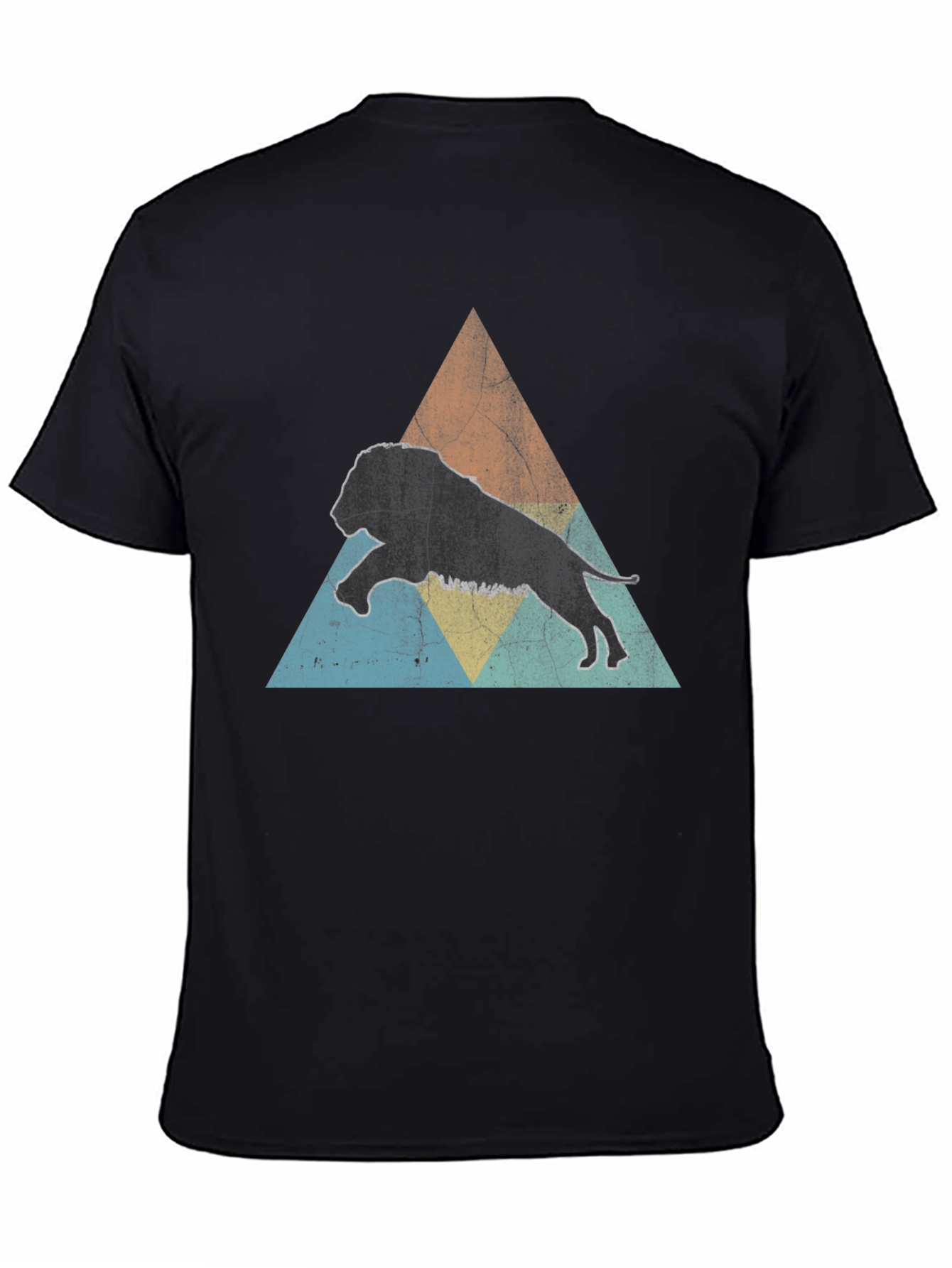 Lion Triangle Graphic Tee - Mens Black T-Shirt