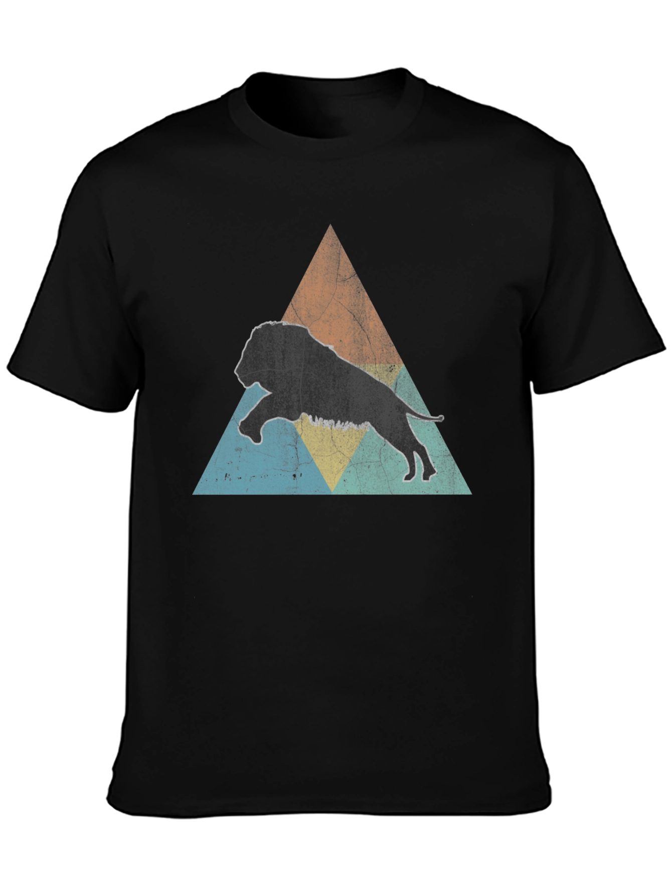 Lion Triangle Graphic Tee - Mens Black T-Shirt