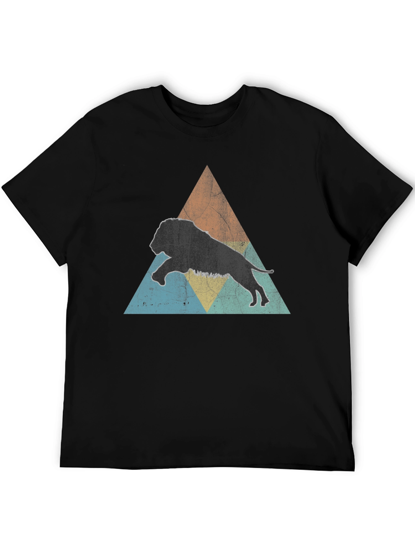 Lion Triangle Graphic Tee - Mens Black T-Shirt