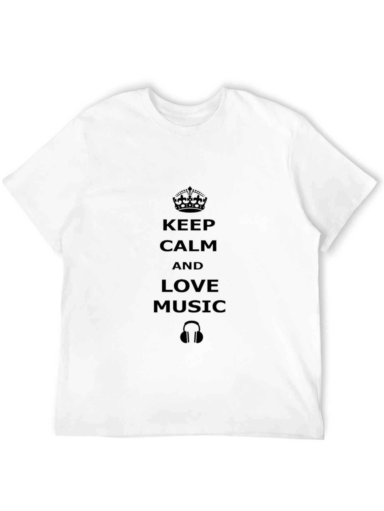 Keep Calm and Love Music Graphic Tee - Black