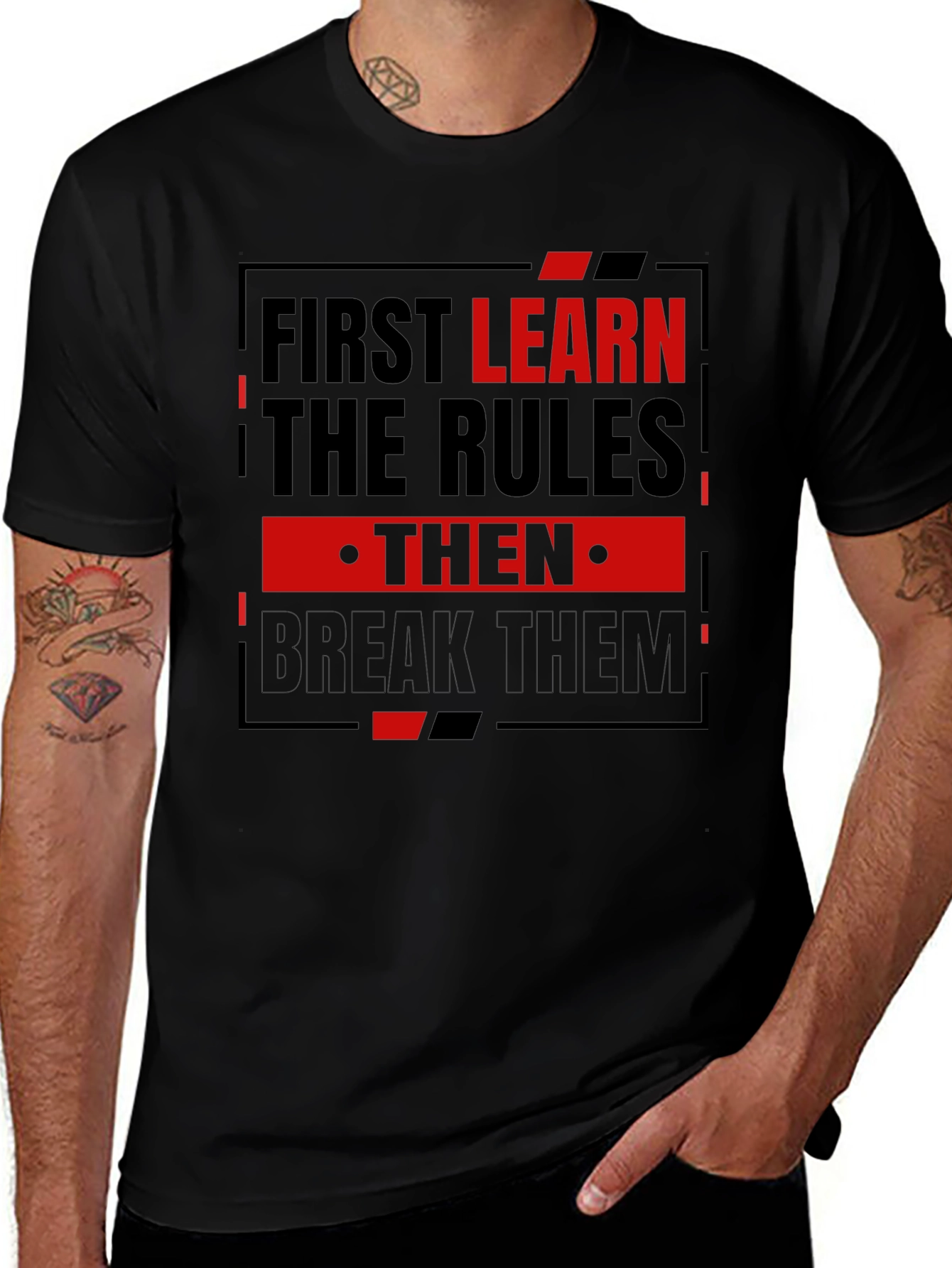 First Learn the Rules Mens Graphic T-Shirt