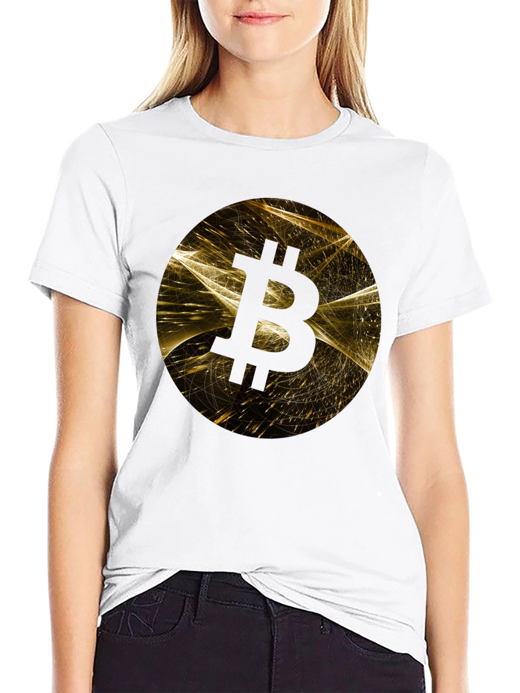 Bitcoin Graphic Print Black T-Shirt