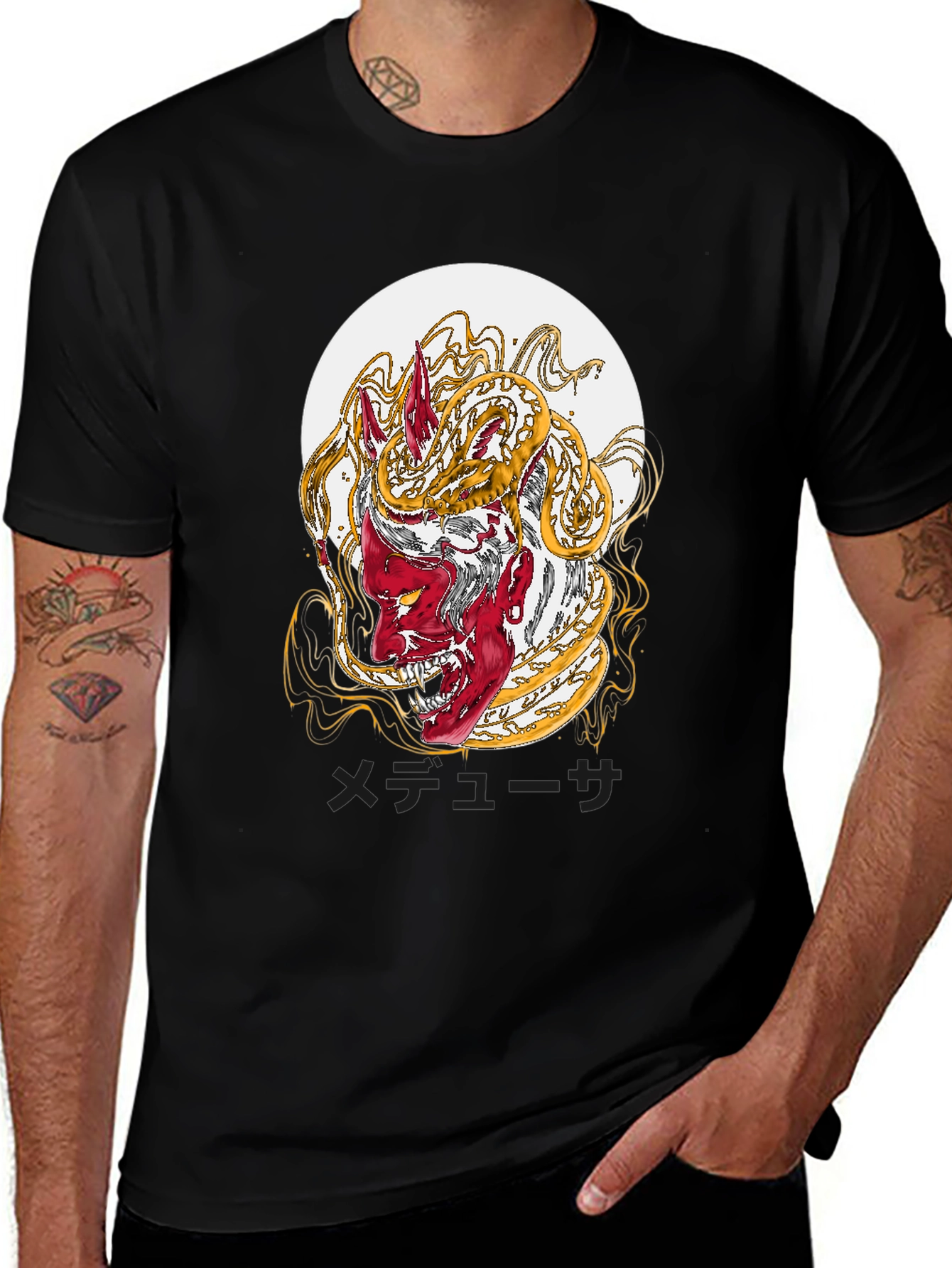 Oni Mask T-Shirt - Japanese Folklore Design