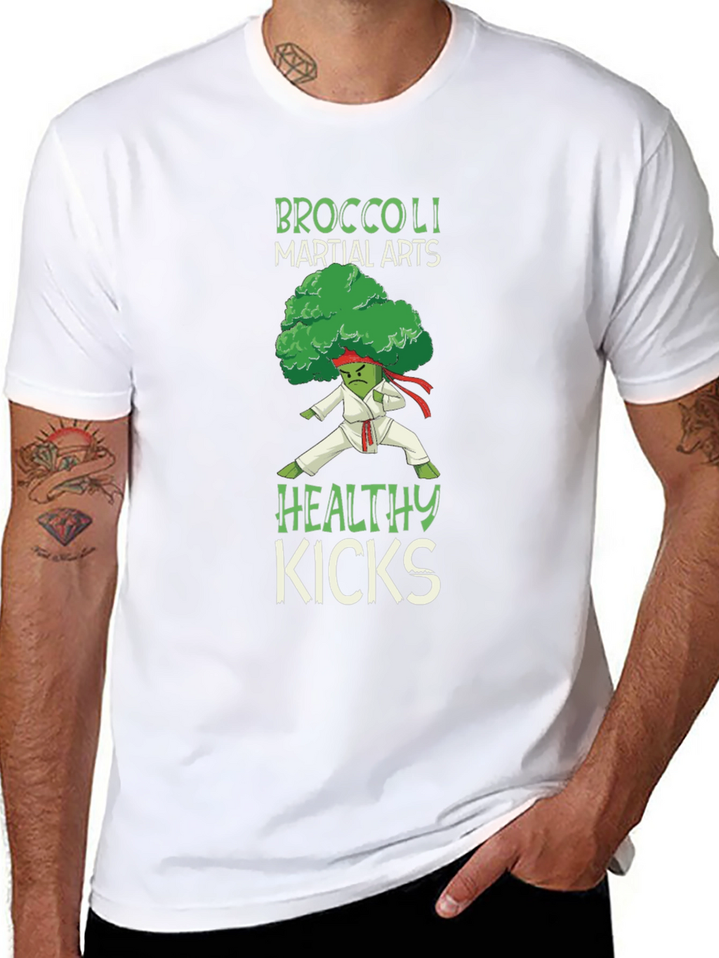 Broccoli Martial Arts Healthy Kicks Graphic Tee