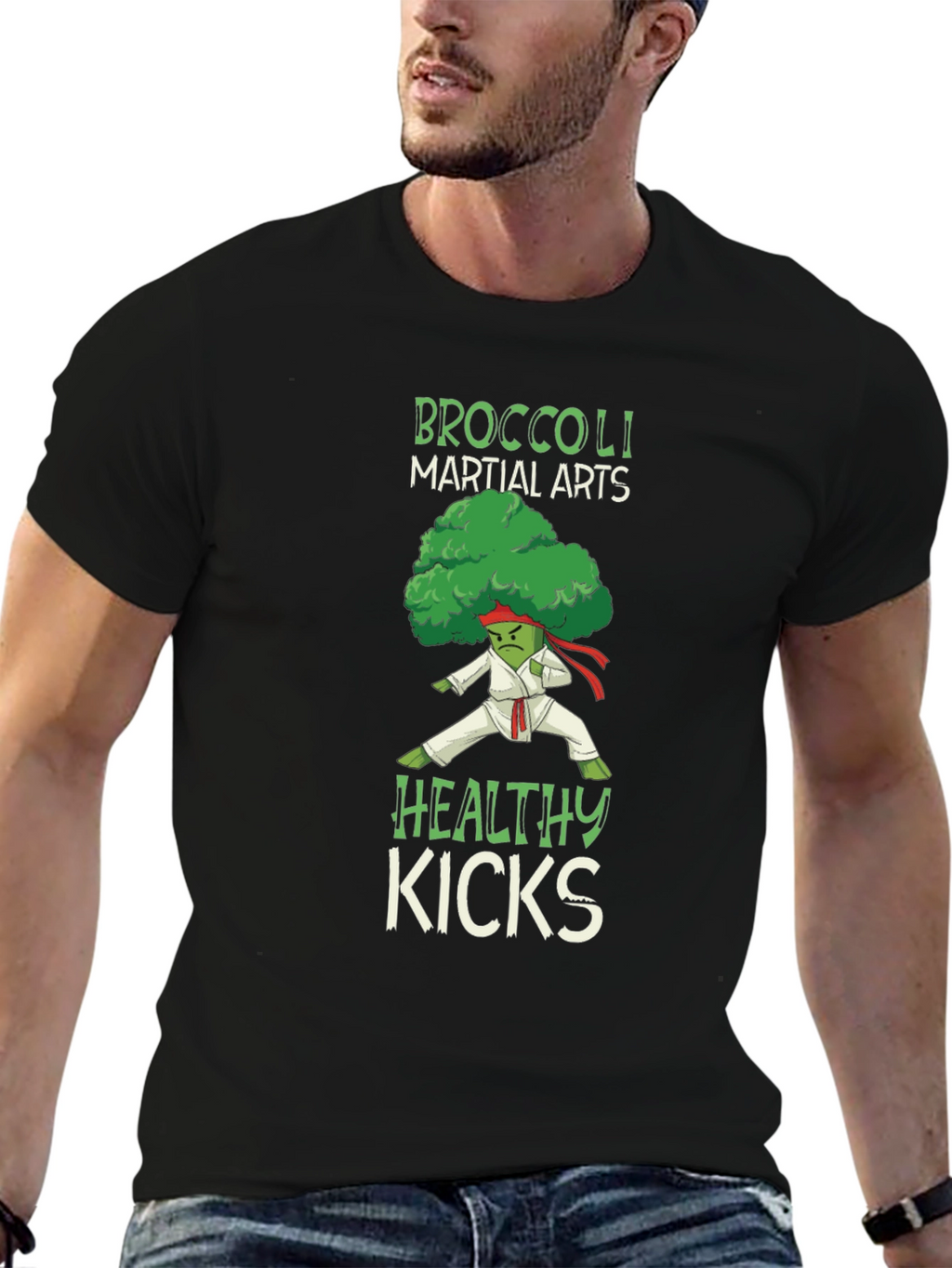 Broccoli Martial Arts Healthy Kicks Graphic Tee