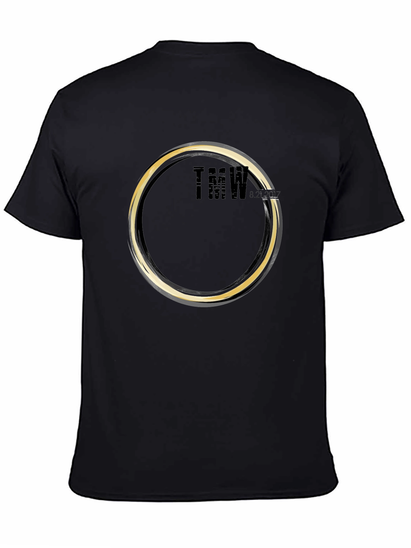 Mens Graphic Black T-Shirt - Circular Design