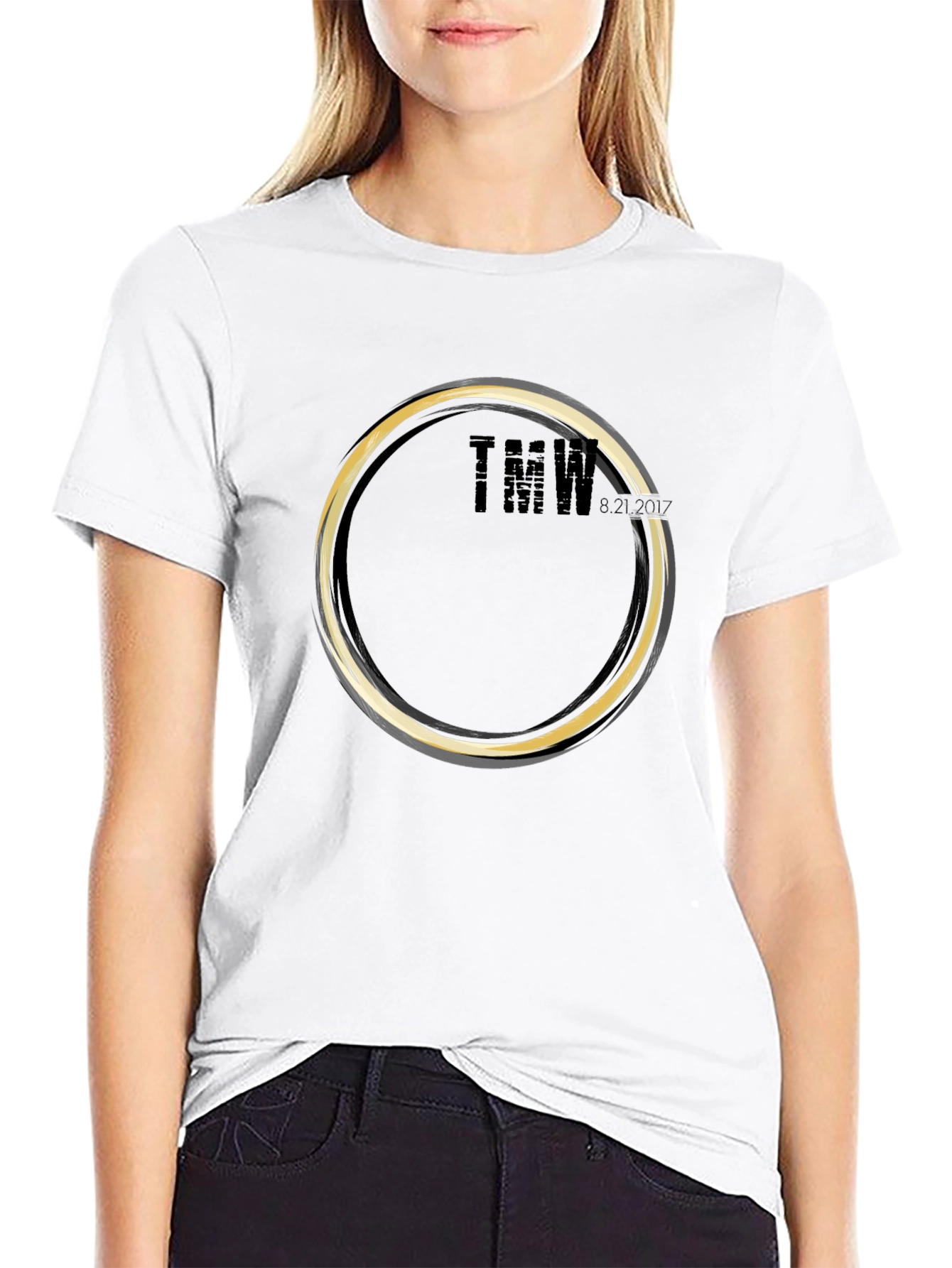 Mens Graphic Black T-Shirt - Circular Design