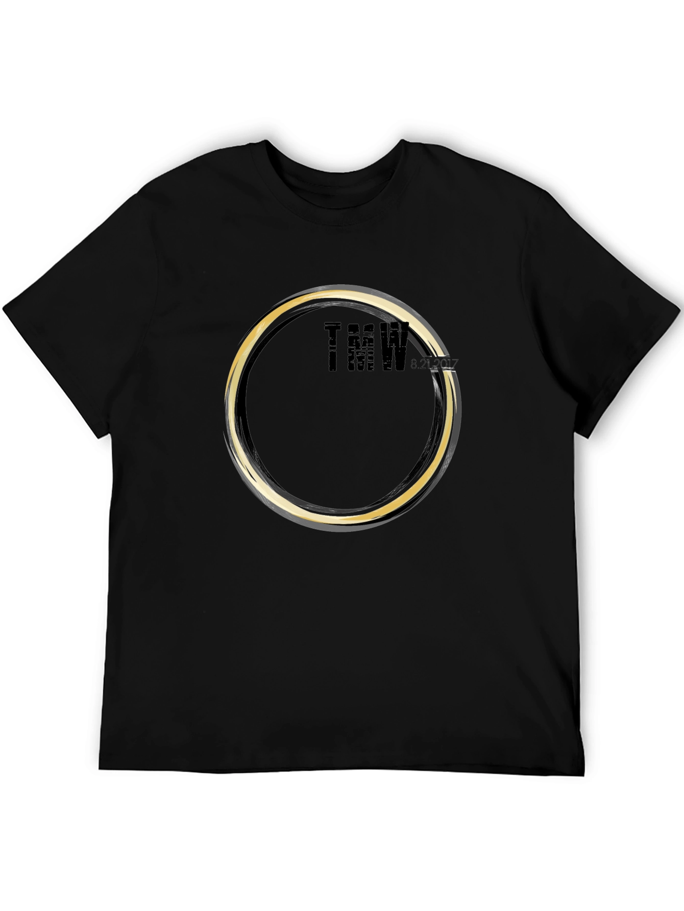 Mens Graphic Black T-Shirt - Circular Design