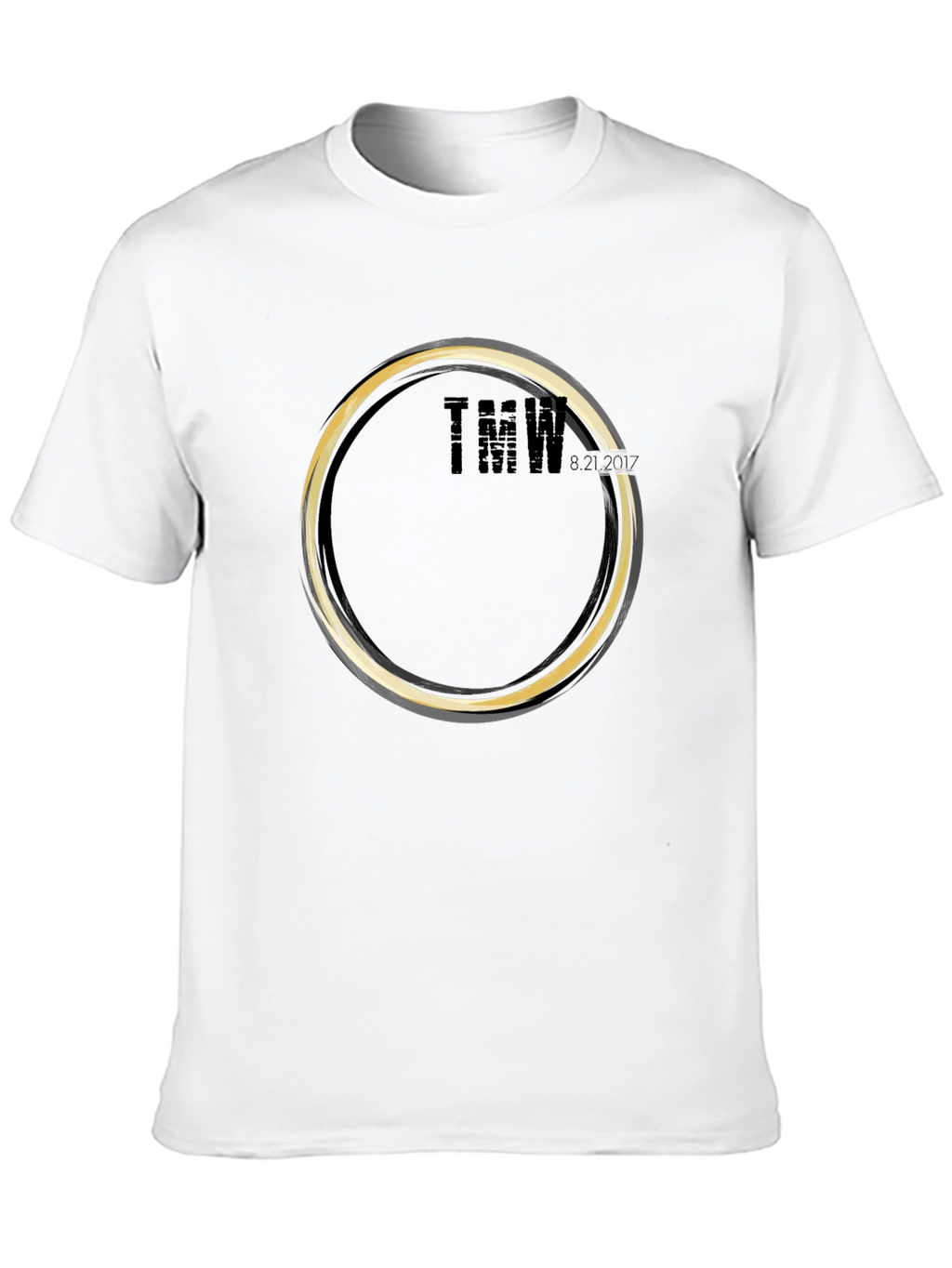 Mens Graphic Black T-Shirt - Circular Design