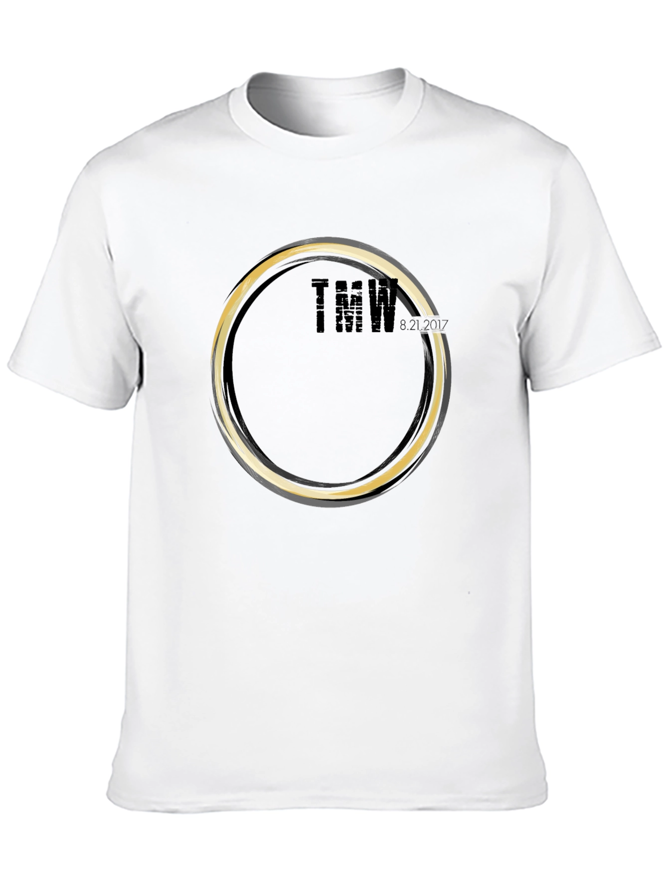 Mens Graphic Black T-Shirt - Circular Design