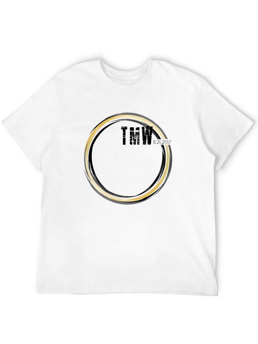 Mens Graphic Black T-Shirt - Circular Design
