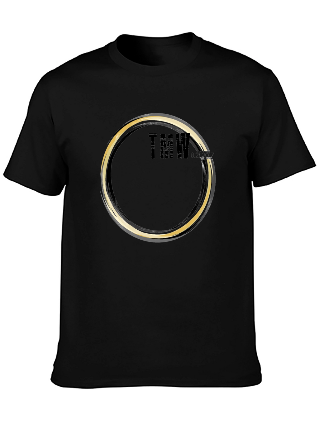 Mens Graphic Black T-Shirt - Circular Design