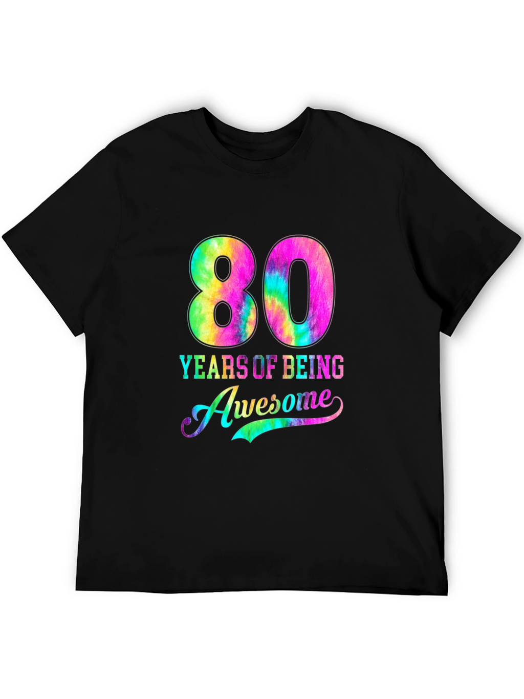 80 Years of Being Awesome Tie-Dye Graphic Tee