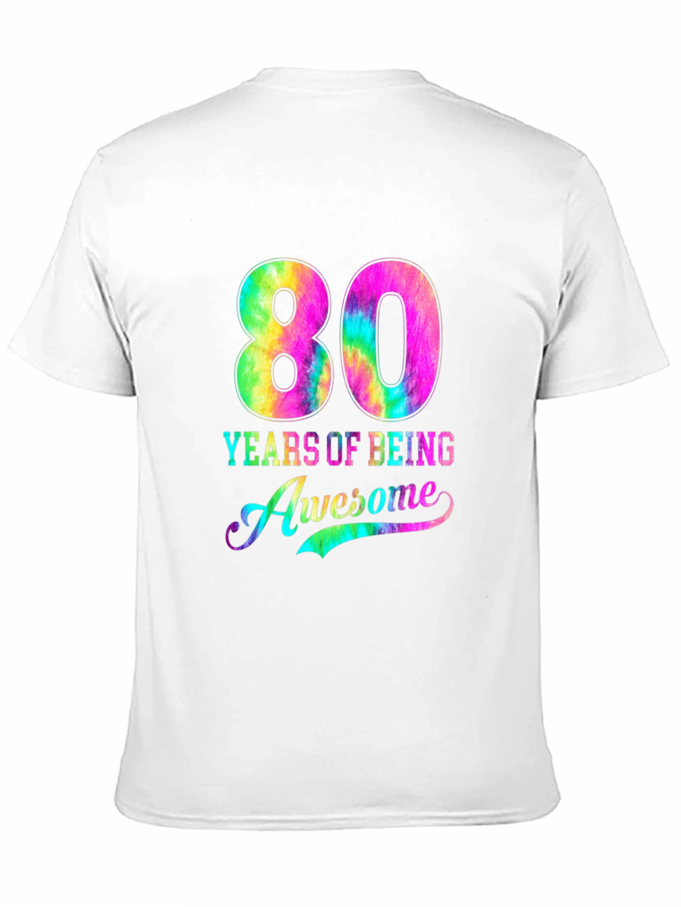 80 Years of Being Awesome Tie-Dye Graphic Tee