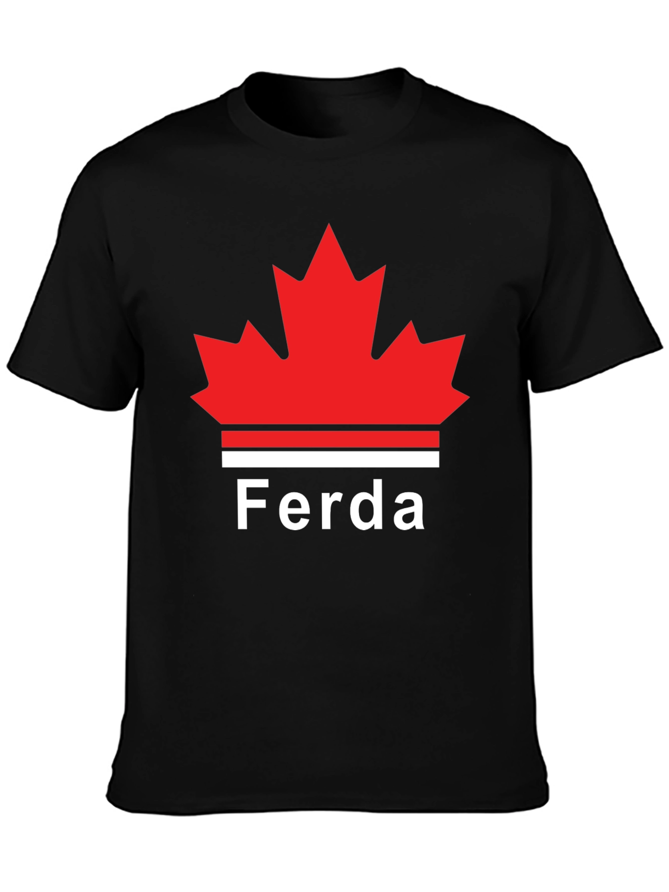 Ferda Maple Leaf Graphic T-Shirt - Black