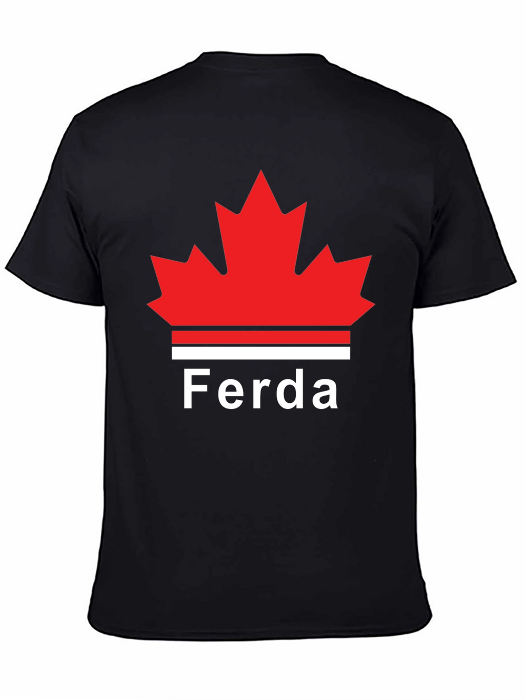 Ferda Maple Leaf Graphic T-Shirt - Black
