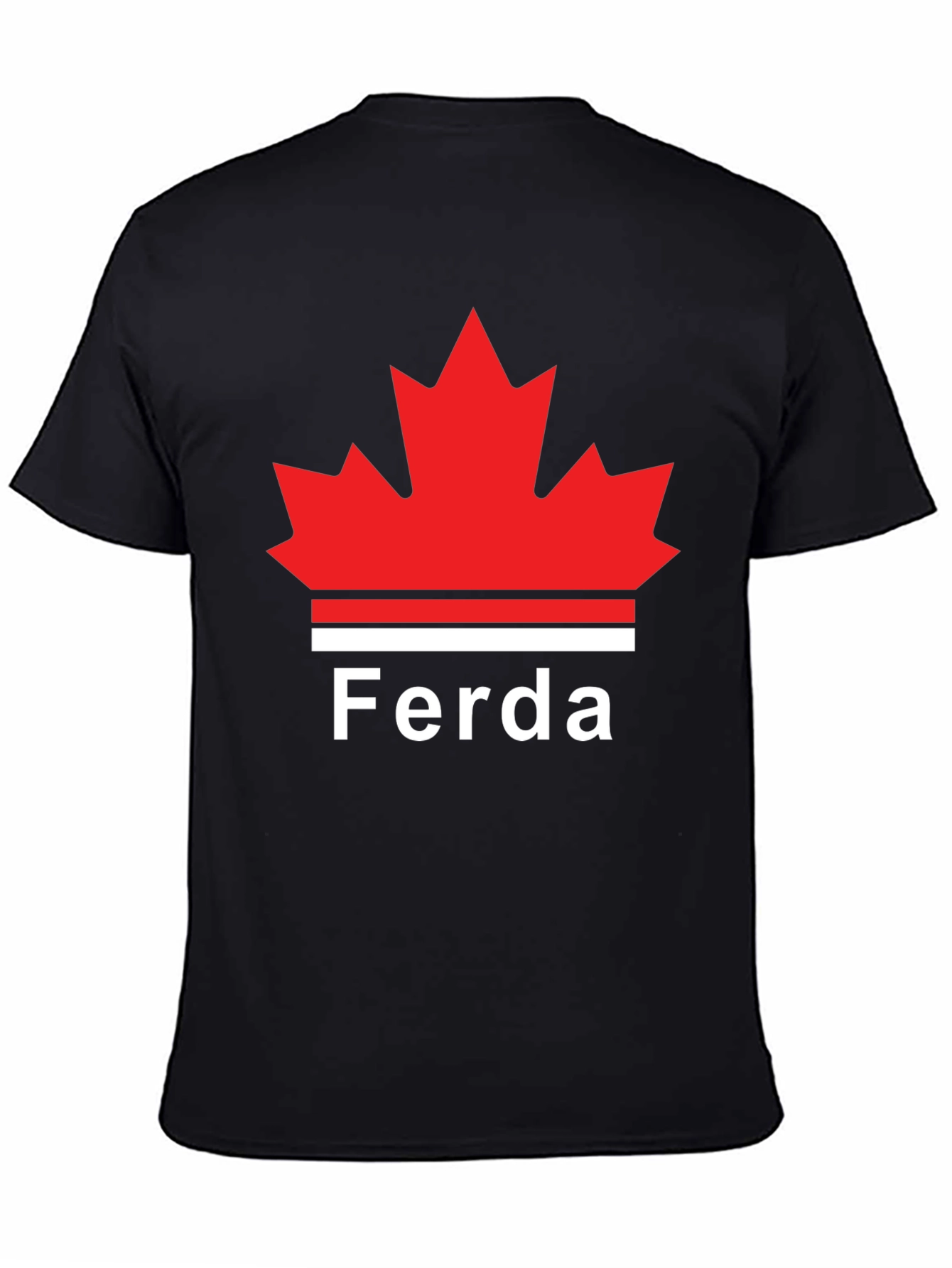 Ferda Maple Leaf Graphic T-Shirt - Black