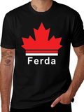 Ferda Maple Leaf Graphic T-Shirt - Black