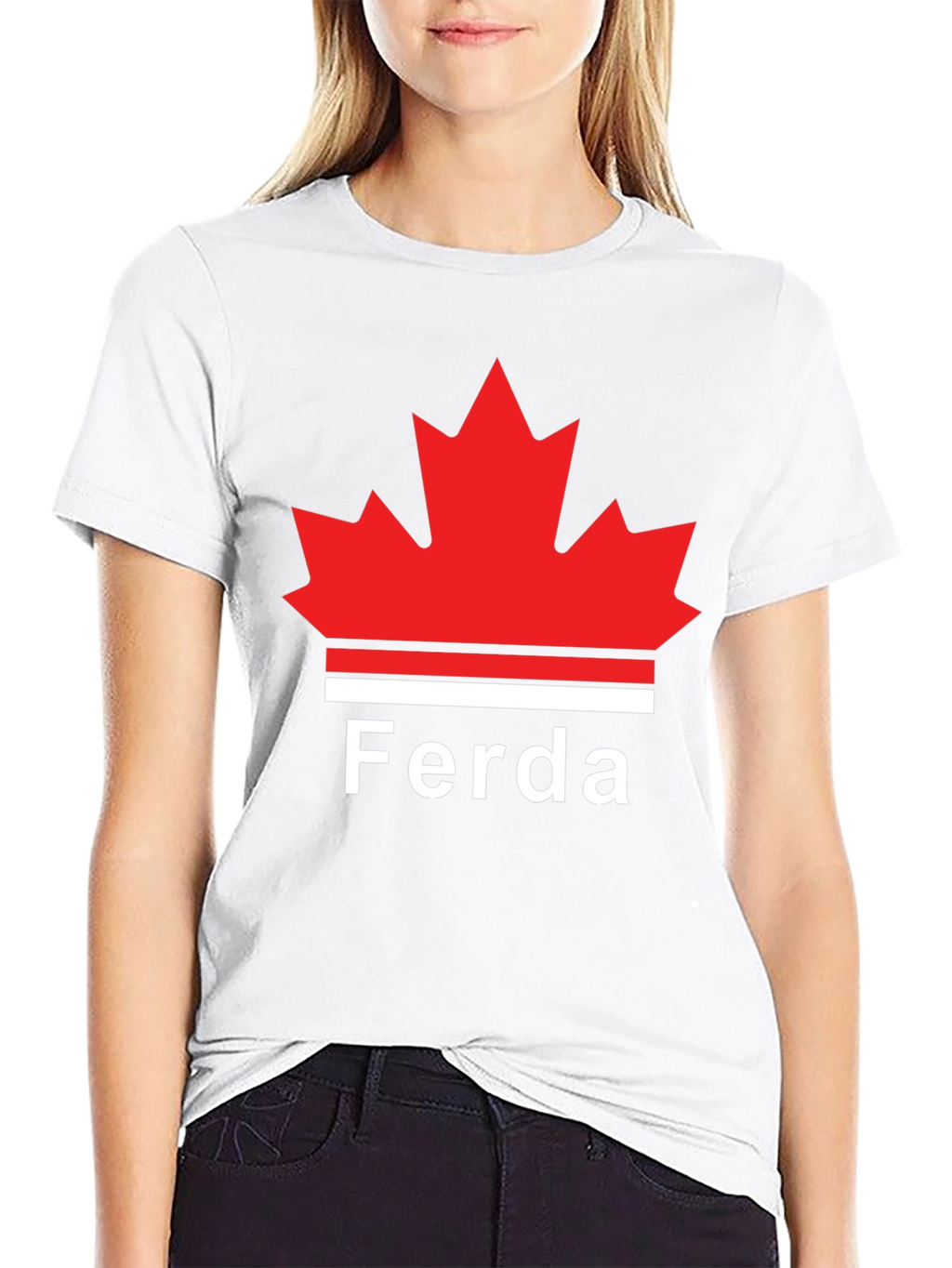 Ferda Maple Leaf Graphic T-Shirt - Black