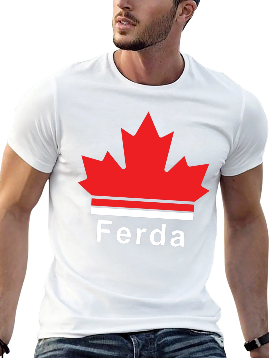 Ferda Maple Leaf Graphic T-Shirt - Black