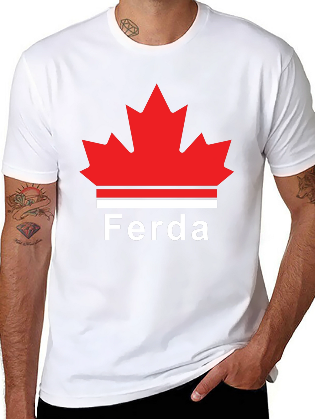 Ferda Maple Leaf Graphic T-Shirt - Black