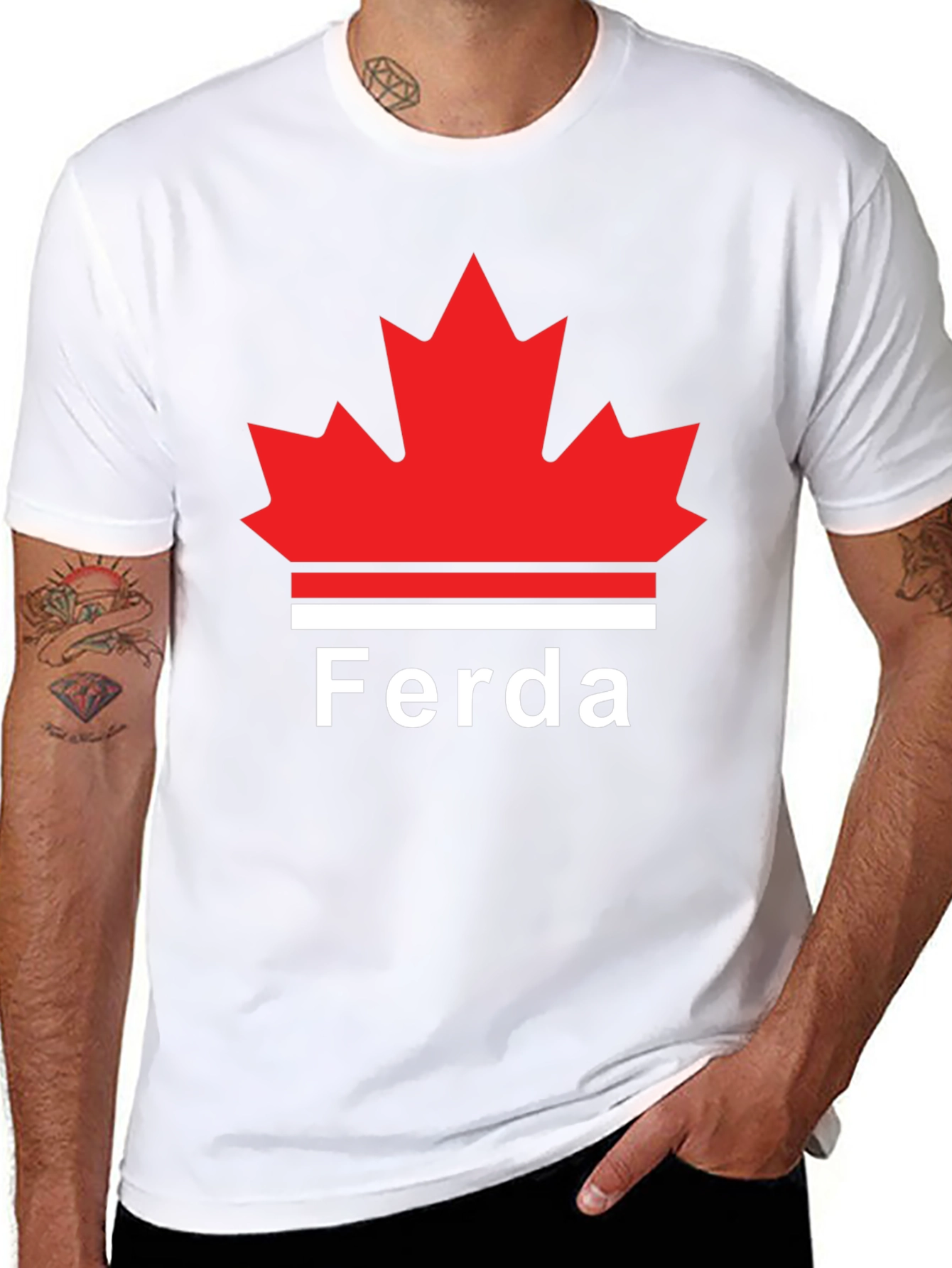 Ferda Maple Leaf Graphic T-Shirt - Black