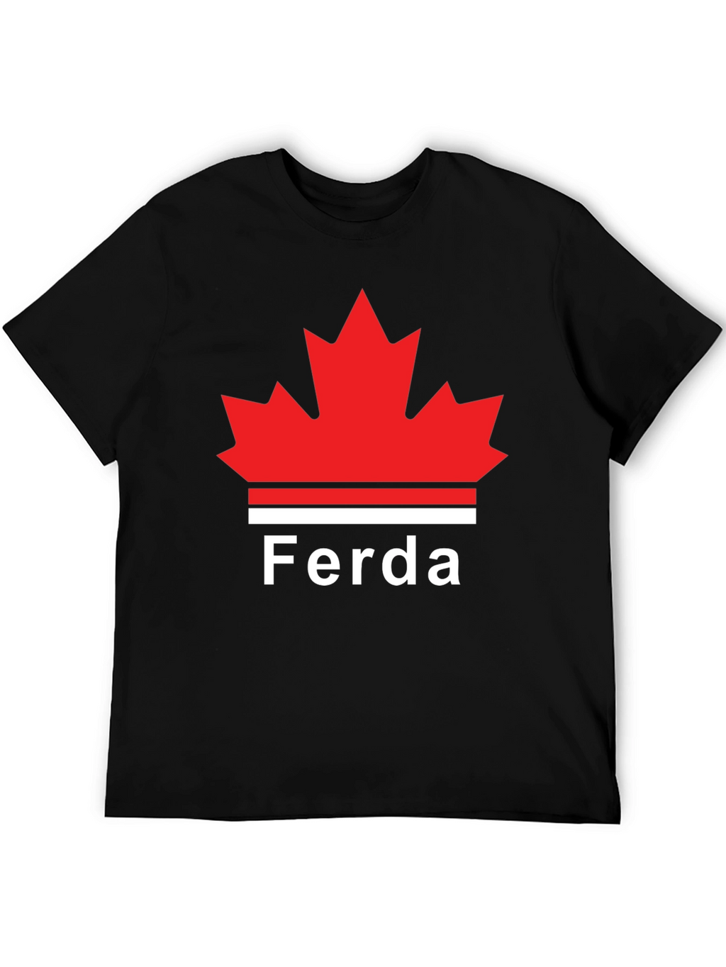 Ferda Maple Leaf Graphic T-Shirt - Black