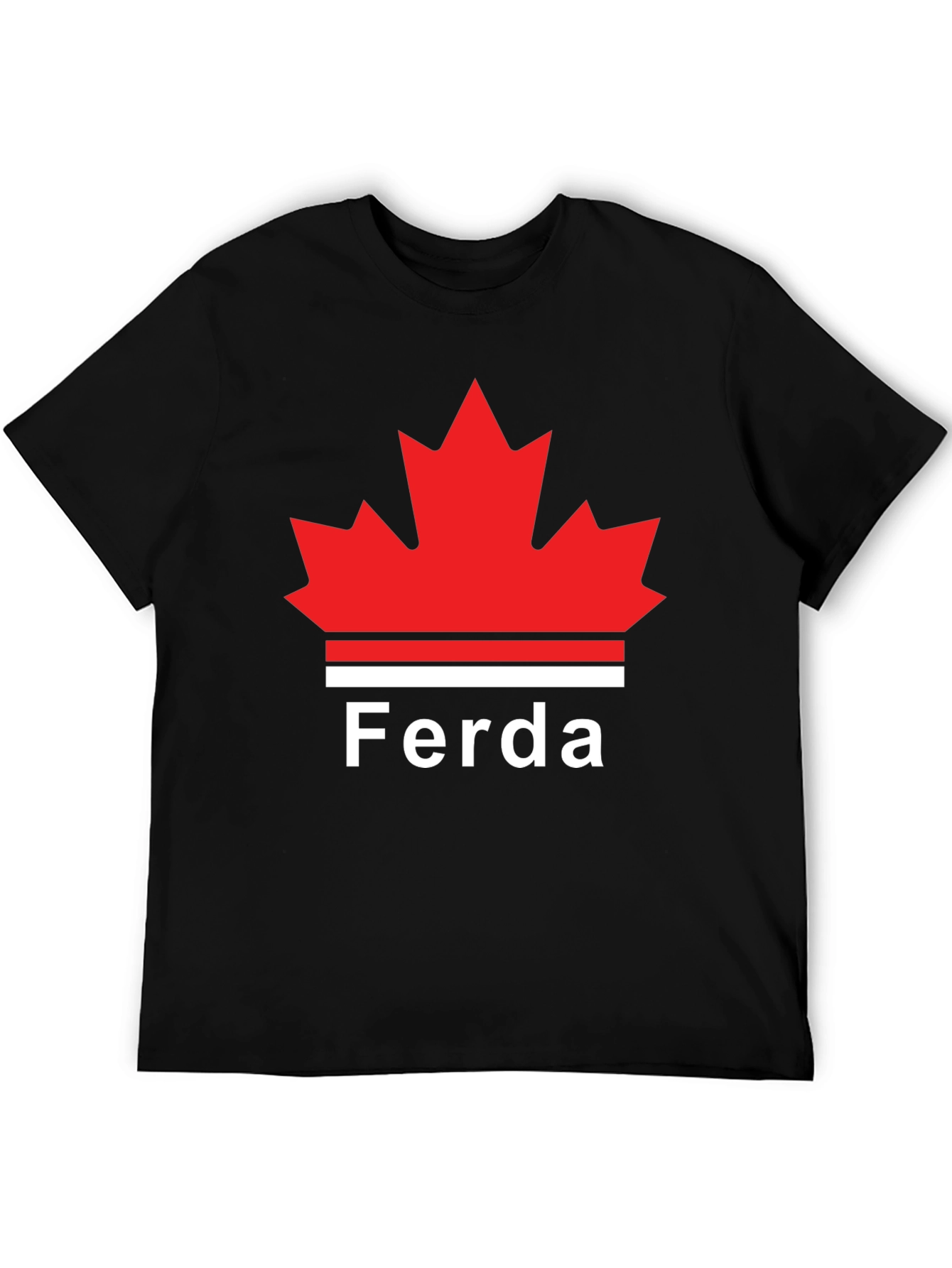 Ferda Maple Leaf Graphic T-Shirt - Black