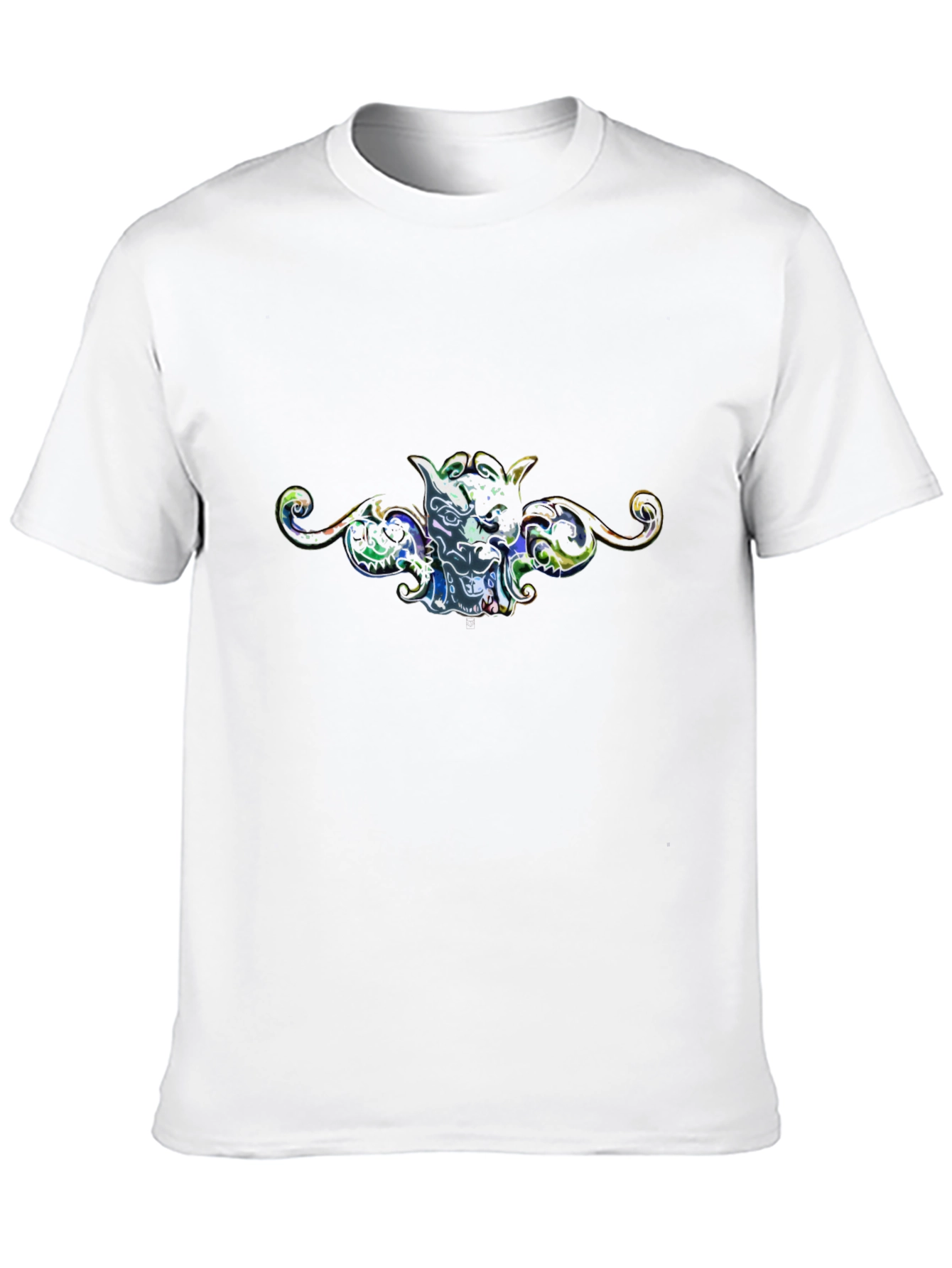 Artistic Graphic Print Black Tee