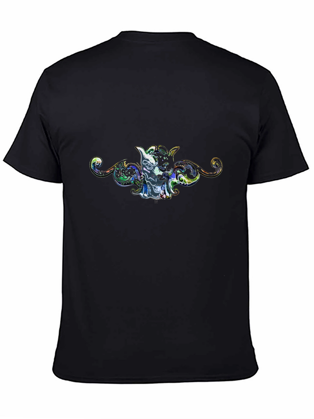 Artistic Graphic Print Black Tee