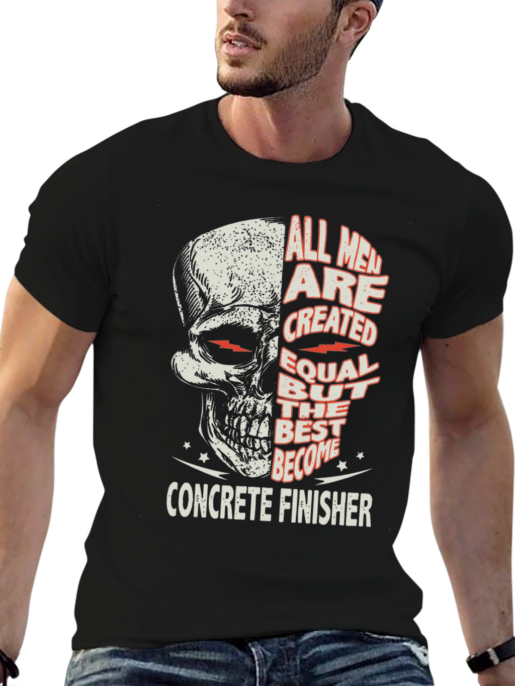 Concrete Finisher Skull Graphic Tee