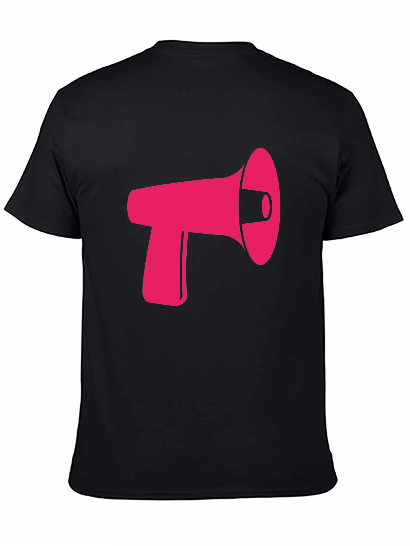 Pink Megaphone Graphic Black Tee