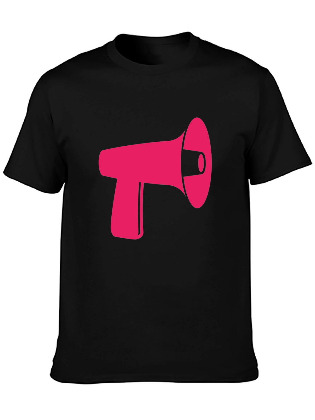 Pink Megaphone Graphic Black Tee