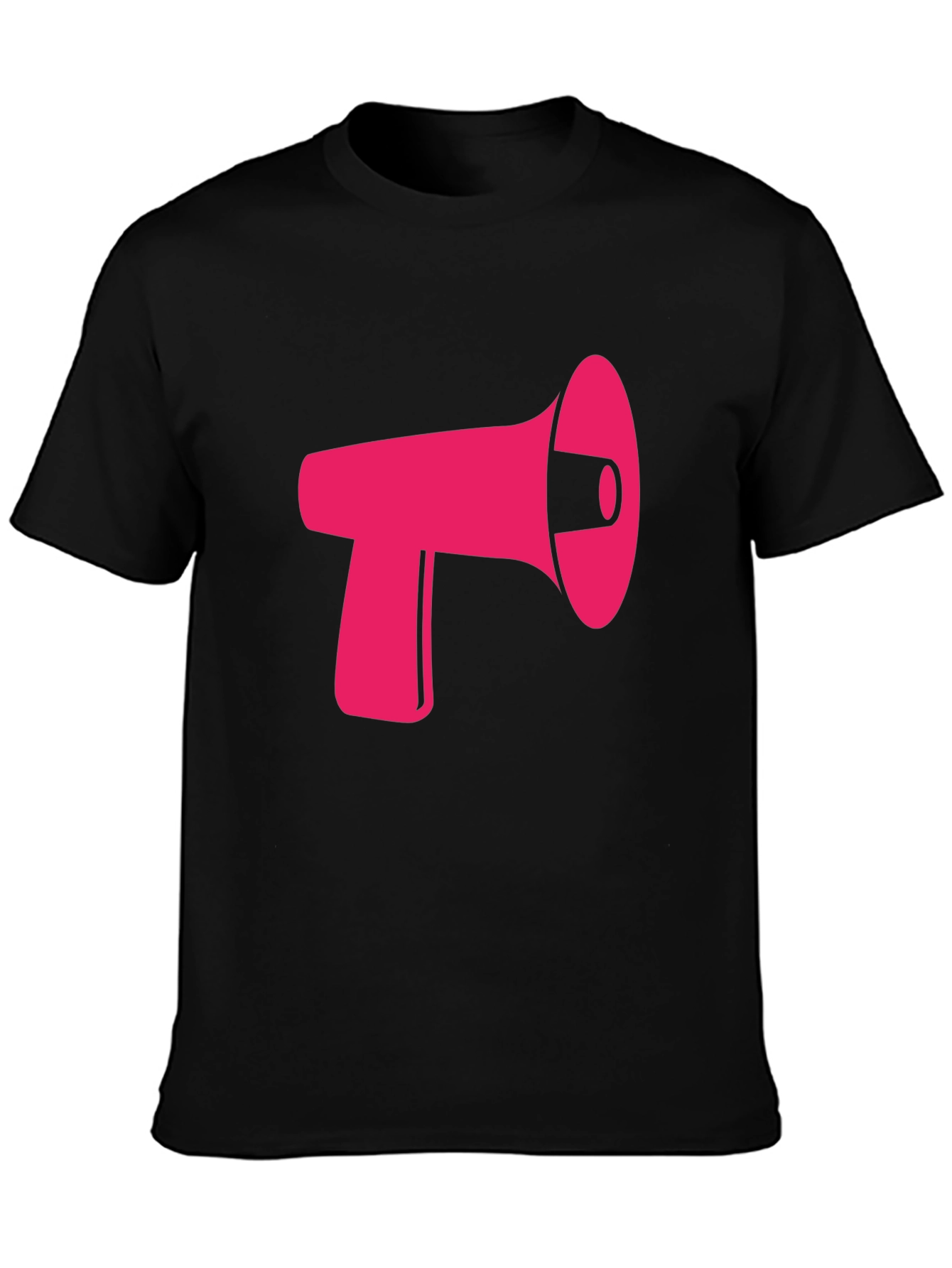 Pink Megaphone Graphic Black Tee