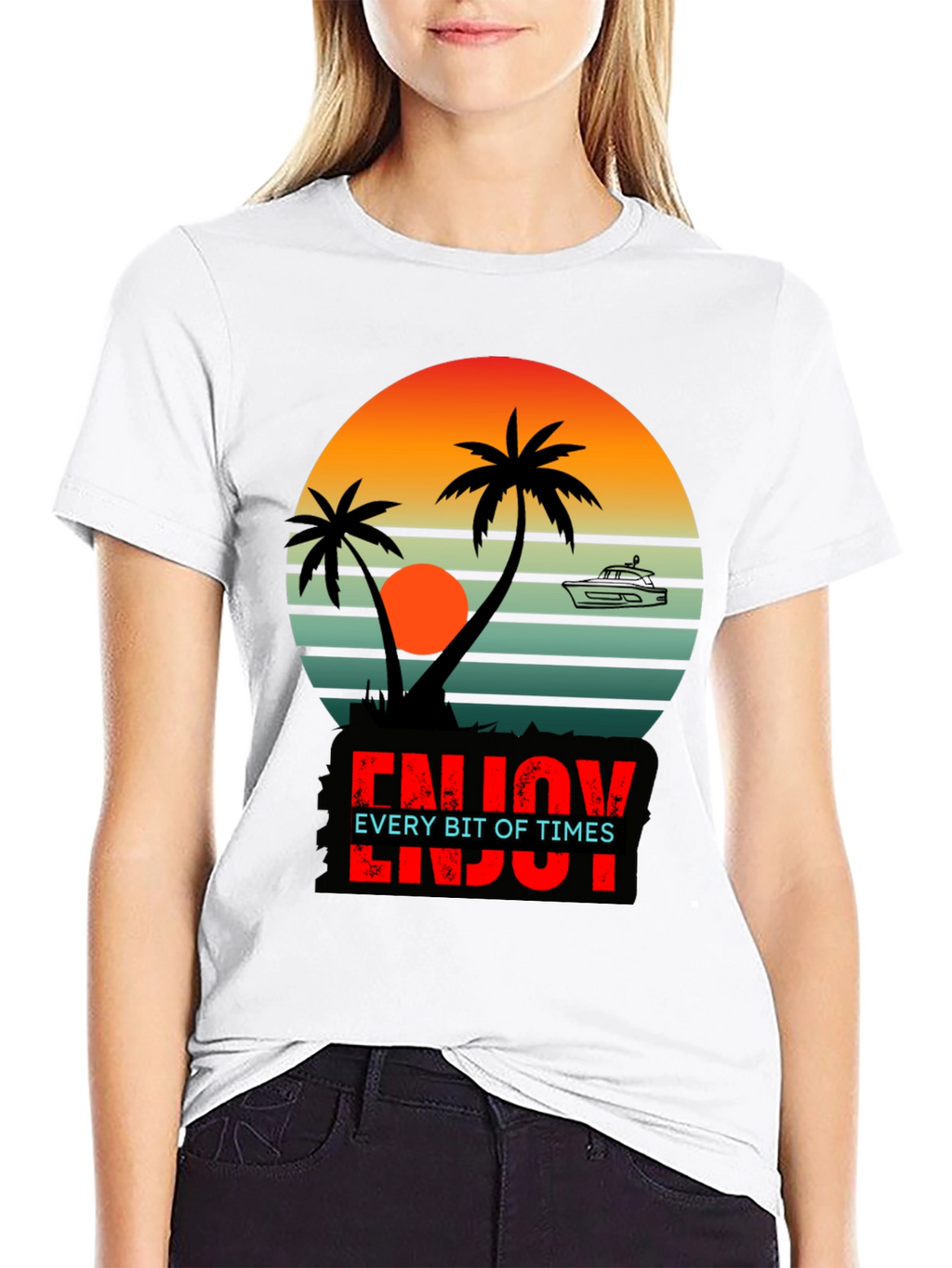 Sunset Palms T-Shirt - Enjoy Every Bit of Times