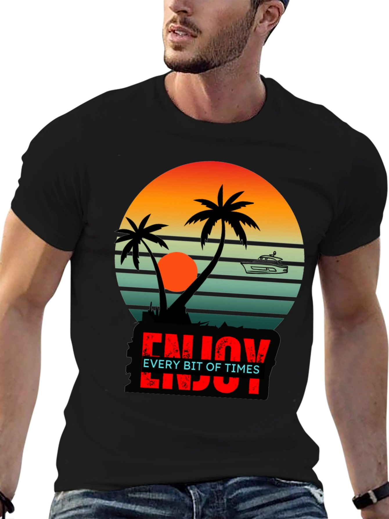Sunset Palms T-Shirt - Enjoy Every Bit of Times