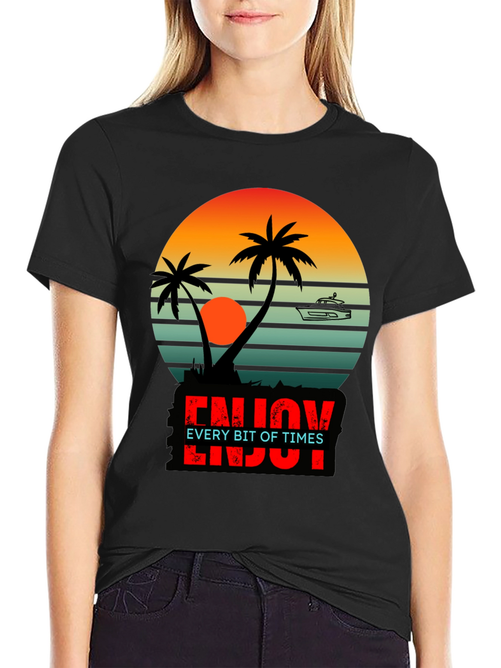 Sunset Palms T-Shirt - Enjoy Every Bit of Times