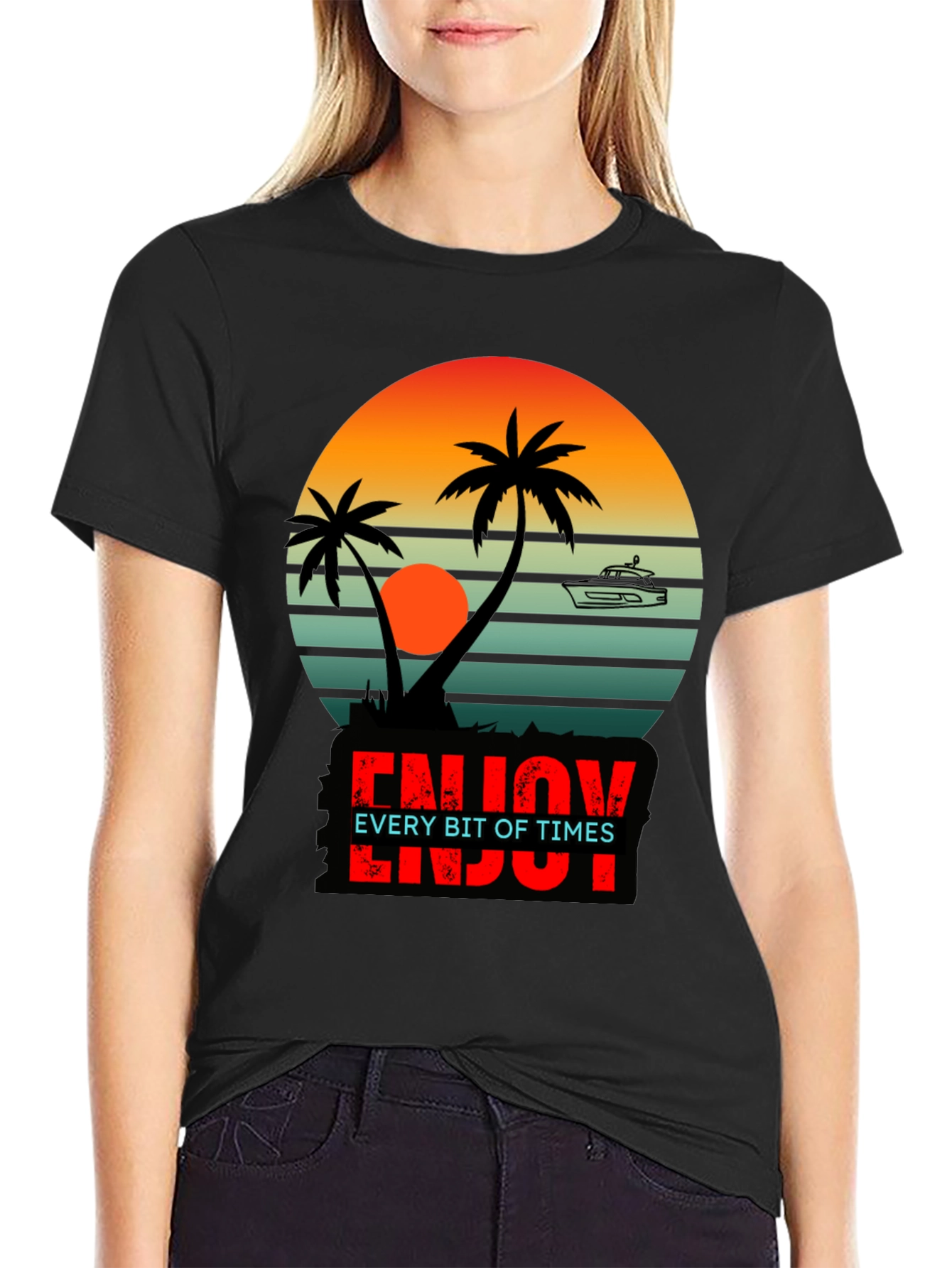 Sunset Palms T-Shirt - Enjoy Every Bit of Times