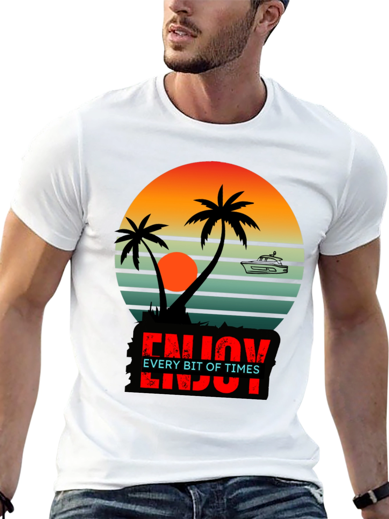 Sunset Palms T-Shirt - Enjoy Every Bit of Times
