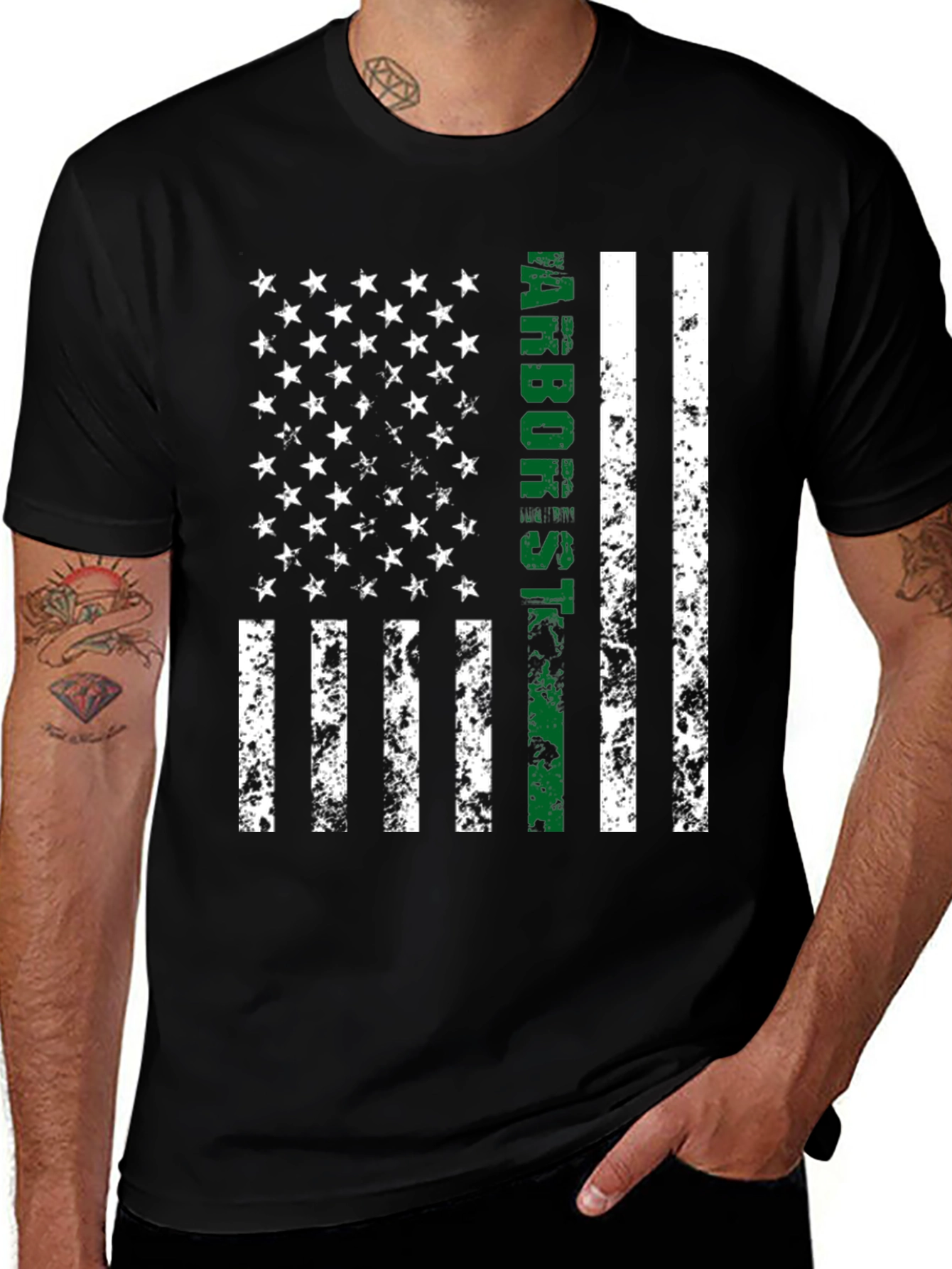 Arborist Thin Green Line Flag T-Shirt