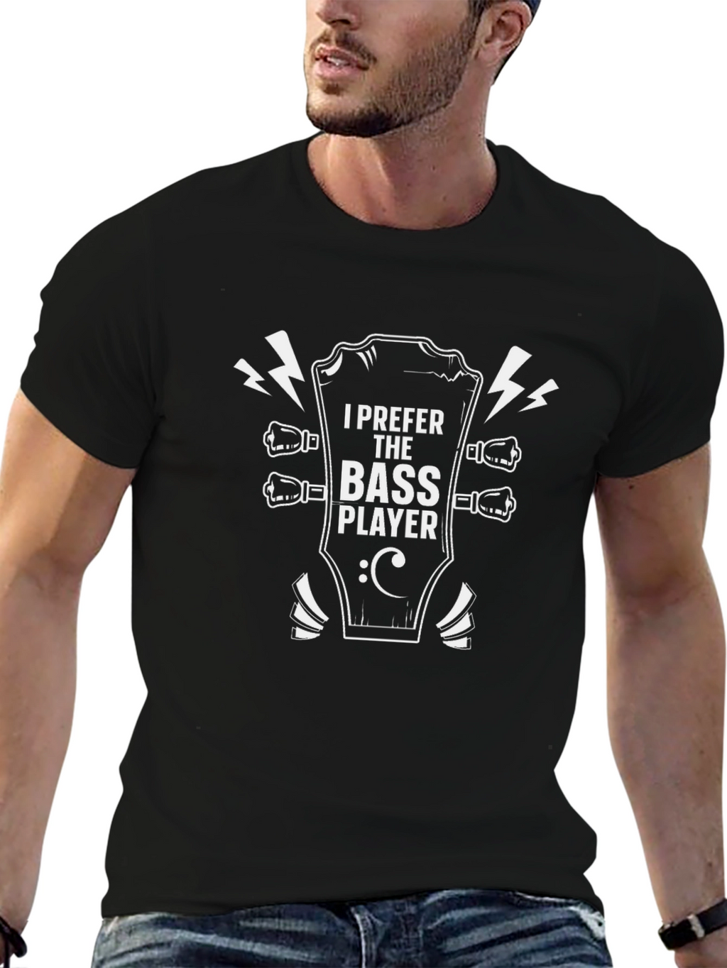 Bass Player T-Shirt - Black Graphic Tee