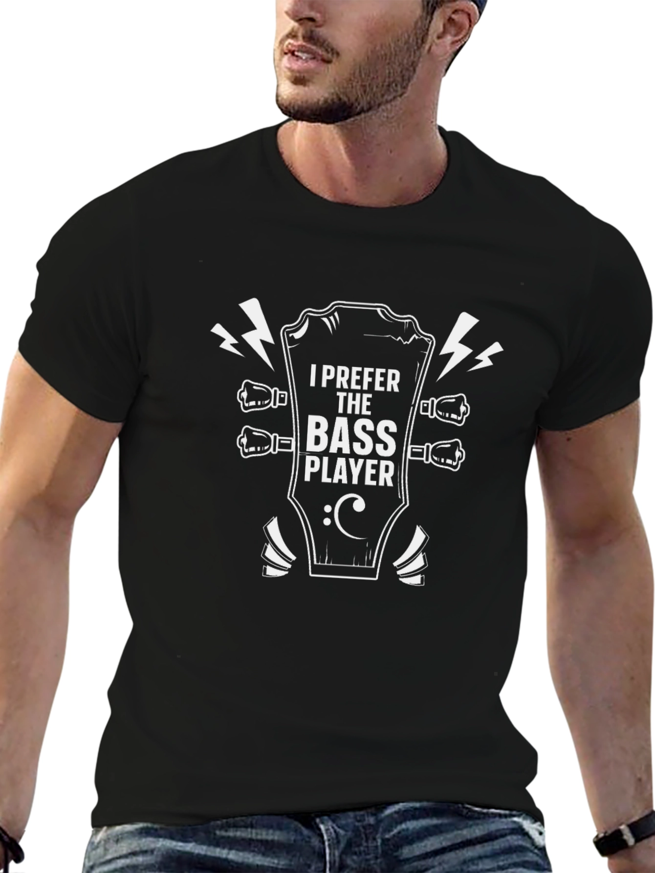 Bass Player T-Shirt - Black Graphic Tee