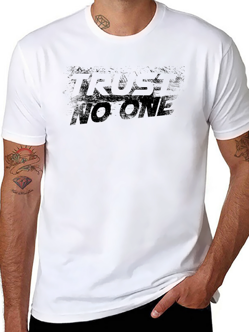 Trust No One Graphic Tee - Mens Black T-Shirt