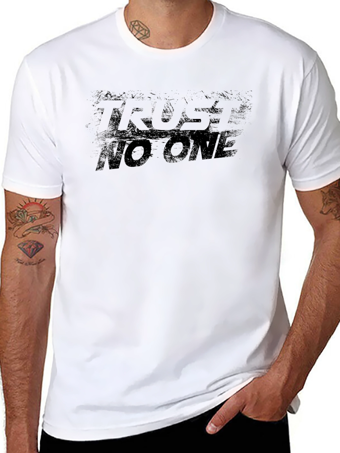 Trust No One Graphic Tee - Mens Black T-Shirt