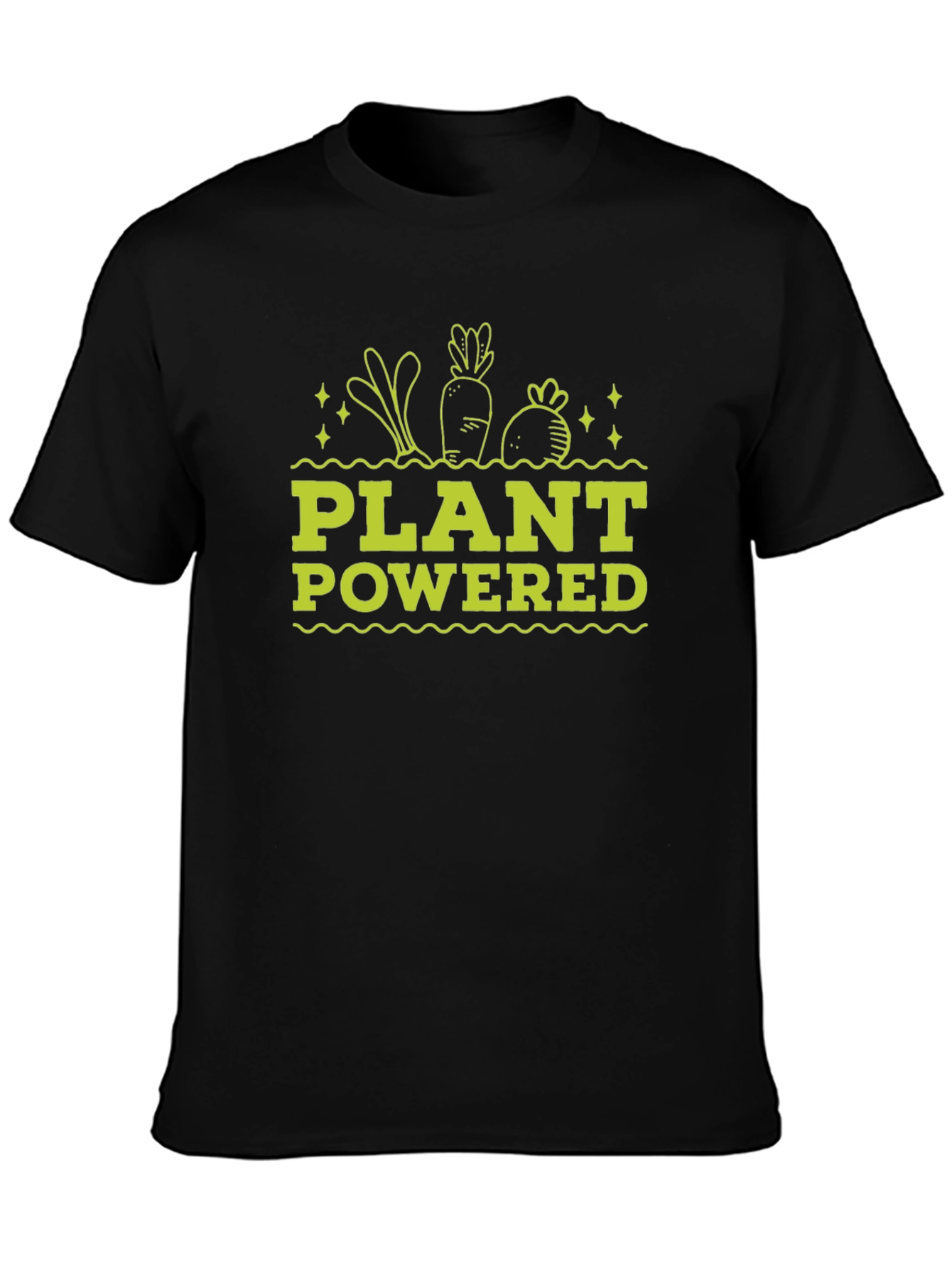 Plant Powered Black T-Shirt - Vegan Graphic Tee