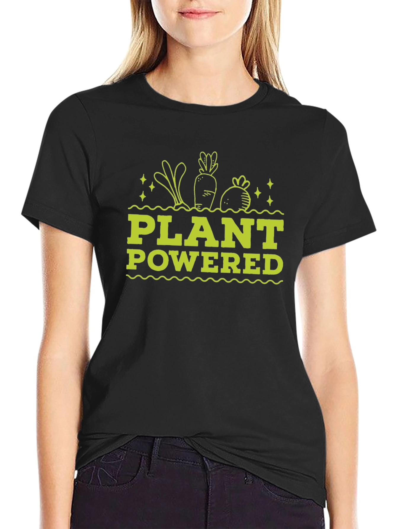 Plant Powered Black T-Shirt - Vegan Graphic Tee